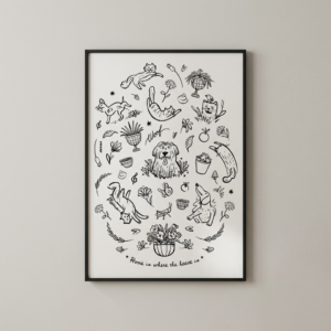 “Home is where the heart is” Doodle Print